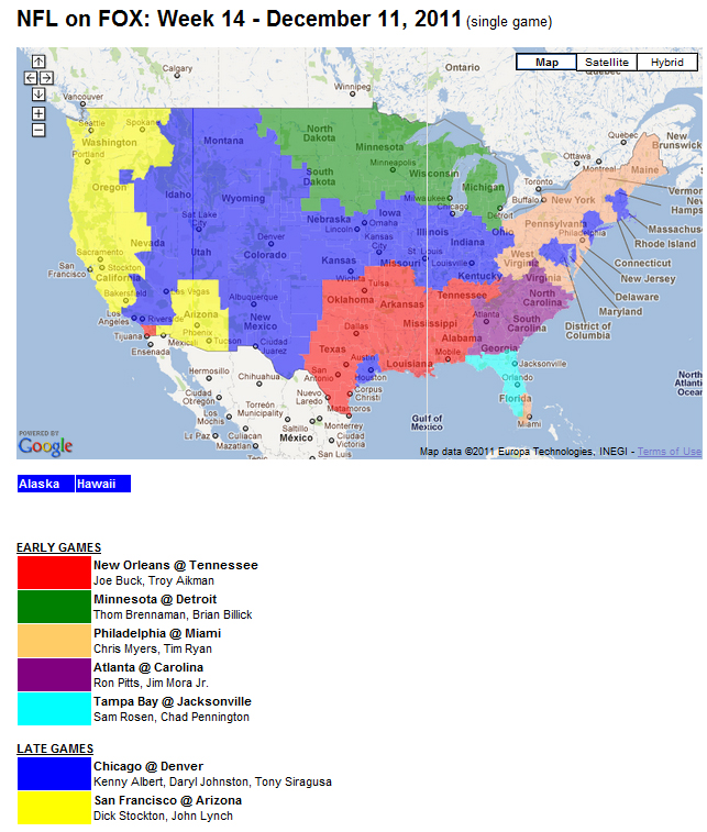 NFL TV Schedule Week 14 Coverage Maps for All CBS and FOX NFL Action