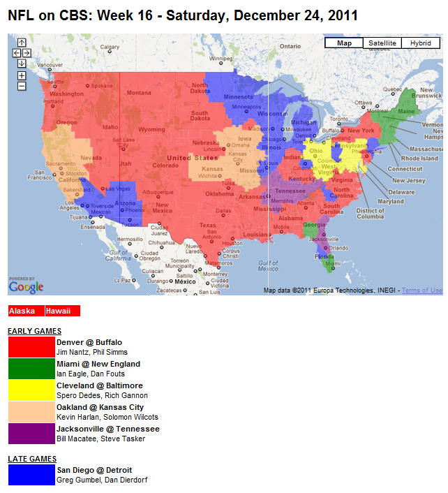 NFL TV Schedule Week 16: Coverage Maps For All CBS And Fox NFL Action ...