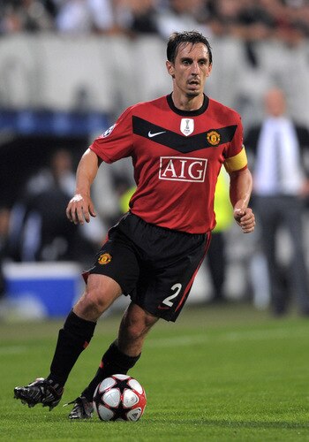 ISTANBUL, TURKEY - SEPTEMBER 15:  Gary Neville of Manchester United in action during the UEFA Champions League Group B match between Besiktas and Manchester United at the Inonu Stadium on September 15, 2009 in Istanbul, Turkey.  <br /><br /><span class="help">(Photo by Shaun Botterill/Getty Images)</span>