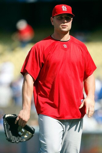 LOS ANGELES, CA - OCTOBER 08:  Matt Holliday #15 of the St. Louis Cardinals looks on during batting practice before taking on the Los Angeles Dodgers in Game Two of the NLDS during the 2009 MLB Playoffs at Dodger Stadium on October 8, 2009 in Los Angeles, California.  <br /><br /><span class="help">(Photo by Jeff Gross/Getty Images)</span>