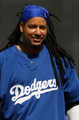 LOS ANGELES, CA - OCTOBER 08:  Manny Ramirez #99 of the Los Angeles Dodgers looks on during batting practice before taking on the St. Louis Cardinals in Game Two of the NLDS during the 2009 MLB Playoffs at Dodger Stadium on October 8, 2009 in Los Angeles, California.  <br /><br /><span class="help">(Photo by Stephen Dunn/Getty Images)</span>