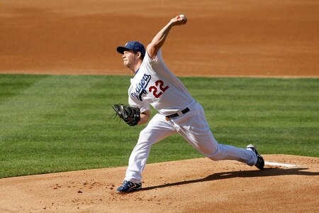 LOS ANGELES, CA - OCTOBER 08:  Pitcher Clayton Kershaw #22 of the Los Angeles Dodgers pitches in the first inning against the St. Louis Cardinals in Game Two of the NLDS during the 2009 MLB Playoffs at Dodger Stadium on October 8, 2009 in Los Angeles, California.  <br /><br /><span class="help">(Photo by Jeff Gross/Getty Images)</span>