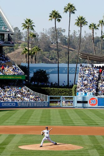 LOS ANGELES, CA - OCTOBER 08:  Pitcher Clayton Kershaw #22 of the Los Angeles Dodgers pitches in the first inning against the St. Louis Cardinals in Game Two of the NLDS during the 2009 MLB Playoffs at Dodger Stadium on October 8, 2009 in Los Angeles, California.  <br /><br /><span class="help">(Photo by Jeff Gross/Getty Images)</span>