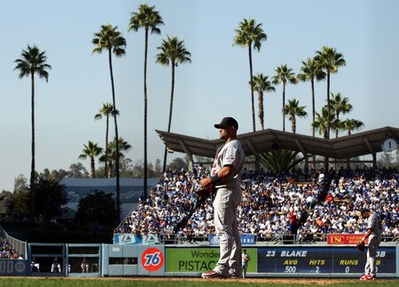 LOS ANGELES, CA - OCTOBER 08:  Albert Pujols #5 of the St. Louis Cardinals stands at first base in Game Two of the NLDS during the 2009 MLB Playoffs against the Los Angeles Dodgers at Dodger Stadium on October 8, 2009 in Los Angeles, California.  <br /><br /><span class="help">(Photo by Stephen Dunn/Getty Images)</span>