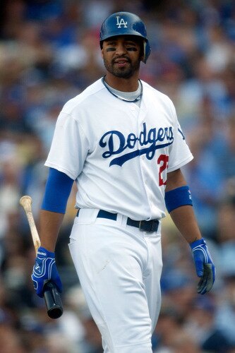 LOS ANGELES, CA - OCTOBER 08:  Matt Kemp #27 of the Los Angeles Dodgers reacts after striking out in the fourth inning against the St. Louis Cardinals in Game Two of the NLDS during the 2009 MLB Playoffs at Dodger Stadium on October 8, 2009 in Los Angeles, California.  <br /><br /><span class="help">(Photo by Jeff Gross/Getty Images)</span>