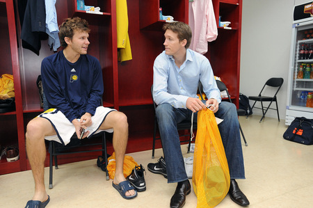  locker room prior to the game against the Denver Nuggets on October 11, 