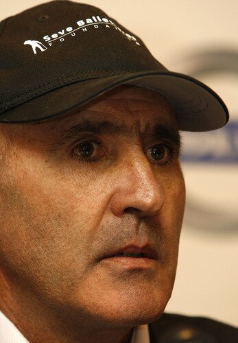 MADRID, SPAIN - OCTOBER 14: Seve Ballesteros of Spain talks to media during the press conference of the Volvo World Match Play Championship 2009 presentation at Intercontinental Hotel on October 14, 2009 in Madrid, Spain. Ballesteros, who is recovering from cancer which has left him partially blind in his left eye, is hopeful that he'll be able to take part in the upcoming Volvo World Match Play. <br /><br /><span class="help">(Photo by Angel Martinez/Getty Images)</span>