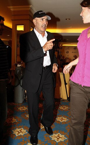 MADRID, SPAIN - OCTOBER 14: Seve Ballesteros of Spain departs the press conference of the Volvo World Match Play Championship 2009 presentation at Intercontinental Hotel on October 14, 2009 in Madrid, Spain. Ballesteros, who is recovering from cancer which has left him partially blind in his left eye, is hopeful that he'll be able to take part in the upcoming Volvo World Match Play. <br /><br /><span class="help">(Photo by Angel Martinez/Getty Images)</span>