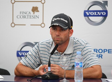 CASARES, SPAIN - OCTOBER 28:  Sergio Garcia of Spain listens to questions at a press conference following the Pro-Am round prior to the Volvo World Match Play Championship at Finca Cortesin on October 28, 2009 in Casares, Spain.  <br /><br /><span class="help">(Photo by Richard Heathcote/Getty Images)</span>