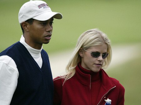 LONDON - NOVEMBER 28: (FILE PHOTO) Tiger Woods of the USA with his girlfriend Elin Nordegren on the 17th green after his defeat during the afternoon foursome matches on the first day of the 34th Ryder Cup at the De Vere Belfry in this September 27, 2002 file photo in Sutton Coldfield, England. According to reports December 11, 2009, Woods announced that he would take an indefinite hiatus from golf.   <br /><br /><span class="help">(Photo by Craig Jones/Getty Images)</span>