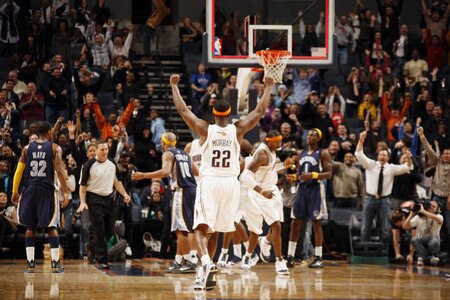 CHARLOTTE, NC - JANUARY 9:  Ronald "Flip" Murray #22 of the Charlotte Bobcats celebrates the win against the Memphis Grizzlies on January 9, 2010 at the Time Warner Cable Arena in Charlotte, North Carolina.  <br /><br /><span class="help">(Photo by Kent Smith/NBAE via Getty Images)</span>
