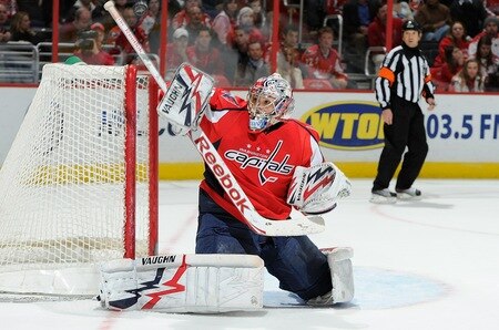 WASHINGTON, DC - MARCH 01:  Michal Neuvirth #30 of the Washington Capitals makes a save against the New York Islanders at the Verizon Center on March 1, 2011 in Washington, DC.  <br /><br /><span class="help">(Photo by Greg Fiume/Getty Images)</span>