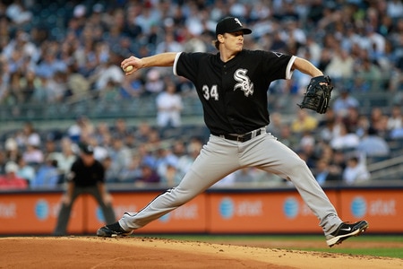 NEW YORK, NY - APRIL 26:  Gavin Floyd #34 of the Chicago White Sox pitches against the New York Yankees at Yankee Stadium on April 26, 2011 in the Bronx borough of New York City.  <br /><br /><span class="help">(Photo by Chris Trotman/Getty Images)</span>