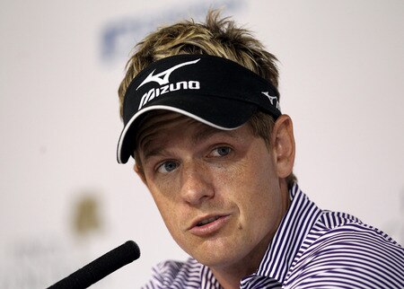 CASARES, SPAIN - MAY 17:  Luke Donald of England addresses a press conference ahead of the Volvo World Match Play Championship at Finca Cortesin on May 17, 2011 in Casares, Spain.  <br /><br /><span class="help">(Photo by Warren Little/Getty Images)</span>