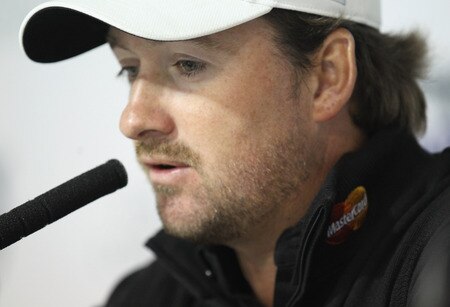 CASARES, SPAIN - MAY 17:  Graeme McDowell of Northern Ireland addresses a press conference ahead of the Volvo World Match Play Championship at Finca Cortesin on May 17, 2011 in Casares, Spain.  <br /><br /><span class="help">(Photo by Warren Little/Getty Images)</span>