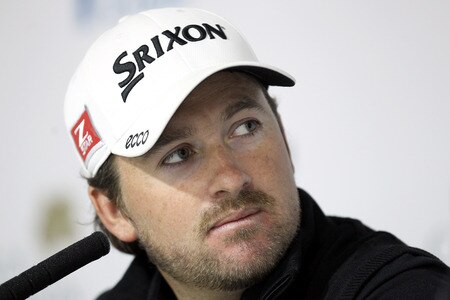CASARES, SPAIN - MAY 17:  Graeme McDowell of Northern Ireland addresses a press conference ahead of the Volvo World Match Play Championship at Finca Cortesin on May 17, 2011 in Casares, Spain.  <br /><br /><span class="help">(Photo by Warren Little/Getty Images)</span>