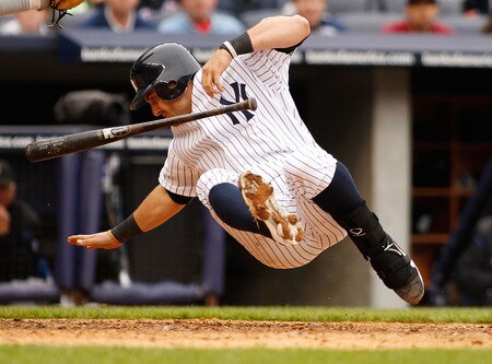 NEW YORK - MAY 22:  Francisco Cervelli #17 of the New York Yankees is hit by the pitch as he attempts to bunt in the seventh inning during the game against the New York Mets on May 22, 2011 at Yankee Stadium in the Bronx borough of New York City.  <br /><br /><span class="help">(Photo by Mike Stobe/Getty Images)</span>