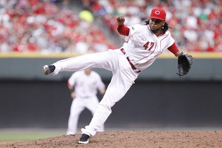 CINCINNATI, OH - JUNE 22: Johnny Cueto #47 of the Cincinnati Reds pitches against the New York Yankees at Great American Ball Park on June 22, 2011 in Cincinnati, Ohio. <br /><br /><span class="help">(Photo by Joe Robbins/Getty Images)</span>