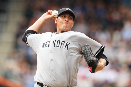 NEW YORK, NY - JULY 03:  Freddy Garcia #36 of the New York Yankees pitches against the New York Mets during their game on July 3, 2011 at Citi Field in the Flushing neighborhood of the Queens borough of New York City.  <br /><br /><span class="help">(Photo by Al Bello/Getty Images)</span>