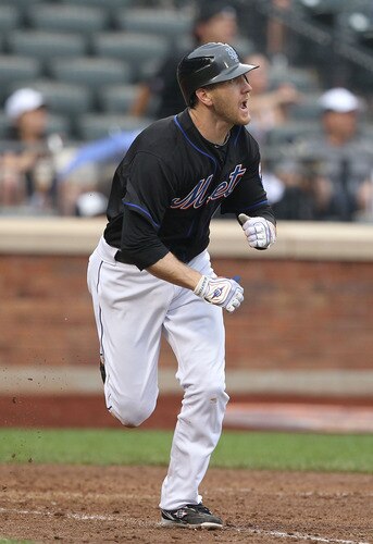NEW YORK, NY - JULY 03:  Jason Bay #44 of the New York Mets reacts after hitting a walk off game winning single in the tenth inning against the New York Yankees on July 3, 2011 at Citi Field in the Flushing neighborhood of the Queens borough of New York City.  <br /><br /><span class="help">(Photo by Al Bello/Getty Images)</span>