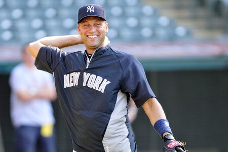 CLEVELAND, OH - JULY 5: Derek Jeter #2 of the New York Yankees takes batting practice prior to the game against the Cleveland Indians at Progressive Field on July 5, 2011 in Cleveland, Ohio. <br /><br /><span class="help">(Photo by Jason Miller/Getty Images)</span>