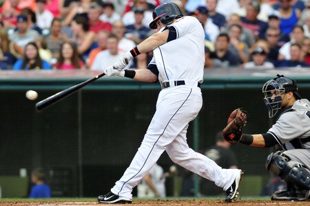 CLEVELAND, OH - JULY 6: Austin Kearns #26 of the Cleveland Indians hits a single during the fourth inning against the New York Yankees at Progressive Field on July 6, 2011 in Cleveland, Ohio. <br /><br /><span class="help">(Photo by Jason Miller/Getty Images)</span>