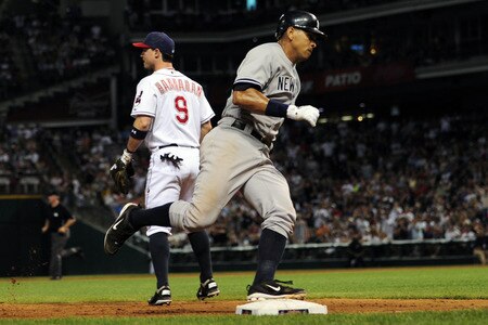 CLEVELAND, OH - JULY 6: Alex Rodriguez #13 of the New York Yankees rounds third base on his way to home during the ninth inning against the Cleveland Indians at Progressive Field on July 6, 2011 in Cleveland, Ohio. The Indians defeated the Yankees 5-3 to take the series 2-1. <br /><br /><span class="help">(Photo by Jason Miller/Getty Images)</span>