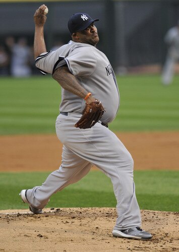 CHICAGO, IL - AUGUST 01: CC Sabathia #52 of the New York Yankees pitches against the Chicago White Sox on August 1, 2011 at U.S. Cellular Field in Chicago, Illinois.  <br /><br /><span class="help">(Photo by David Banks/Getty Images)</span>