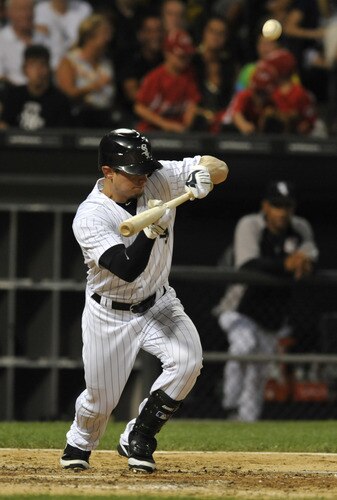 CHICAGO, IL - AUGUST 01: Brent Lillibridge #18 of the Chicago White Sox pops up a bunt in the fifth inning against the New York Yankees on August 1, 2011 at U.S. Cellular Field in Chicago, Illinois.  <br /><br /><span class="help">(Photo by David Banks/Getty Images)</span>