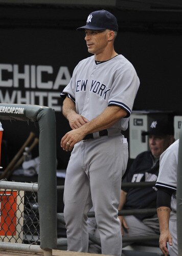 CHICAGO, IL - AUGUST 01: Joe Girardi #28 manager of the New York Yankees stands in the dugout during the game against the Chicago White Sox on August 1, 2011 at U.S. Cellular Field in Chicago, Illinois.  <br /><br /><span class="help">(Photo by David Banks/Getty Images)</span>