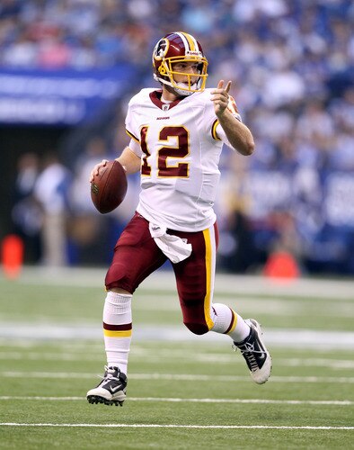 INDIANAPOLIS, IN - AUGUST 19: John Beck #3 of the Washington Redskins looks to pass the ball during the game against Indianapolis Colts at Lucas Oil Stadium on August 19, 2011 in Indianapolis, Indiana.  <br /><br /><span class="help">(Photo by Andy Lyons/Getty Images)</span>