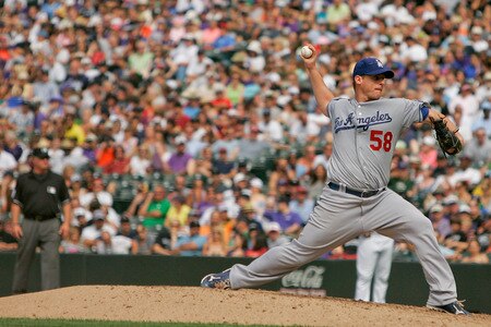 DENVER, CO - AUGUST 21:  Starting pitcher Chad Billingsley #58 of the Los Angeles Dodgers works the eighth inning against the Colorado Rockies at Coors Field on August 21, 2011 in Denver, Colorado.  <br /><br /><span class="help">(Photo by Justin Edmonds/Getty Images)</span>