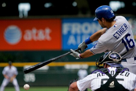 DENVER, CO - AUGUST 21:  Andre Ethier #16 of the Los Angeles Dodgers grounds out in the first inning against the Colorado Rockies at Coors Field on August 21, 2011 in Denver, Colorado.  <br /><br /><span class="help">(Photo by Justin Edmonds/Getty Images)</span>