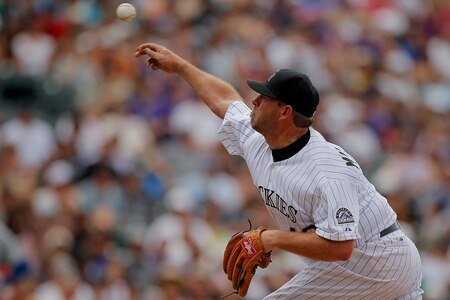 DENVER, CO - AUGUST 21:  Starting pitcher Kevin Millwood #40 of the Colorado Rockies delivers against the Los Angeles Dodgers at Coors Field on August 21, 2011 in Denver, Colorado.  The Rockies defeated the Dodgers 5-3. <br /><br /><span class="help">(Photo by Justin Edmonds/Getty Images)</span>