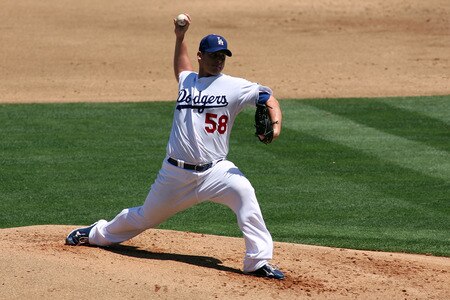 LOS ANGELES, CA - AUGUST 27:  Chad Billingsley #58 of the Los Angeles Dodgers pitches against the Colorado Rockies in the second inning of the game at Dodger Stadium on August 27, 2011 in Los Angeles, California.  <br /><br /><span class="help">(Photo by Jeff Golden/Getty Images)</span>