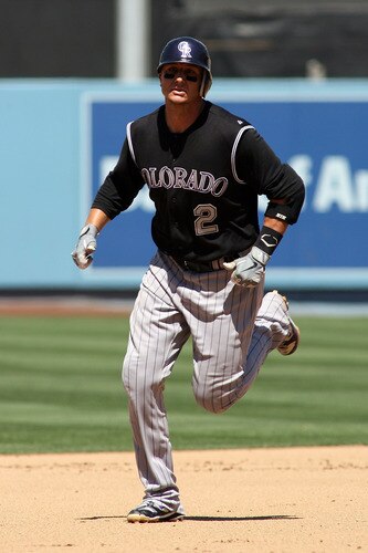 LOS ANGELES, CA - AUGUST 27:  Troy Tulowitzki #2 of the Colorado Rockies rounds the bases after hitting a two-run home run against the Los Angeles Dodgers in the third inning of the game at Dodger Stadium on August 27, 2011 in Los Angeles, California.  <br /><br /><span class="help">(Photo by Jeff Golden/Getty Images)</span>