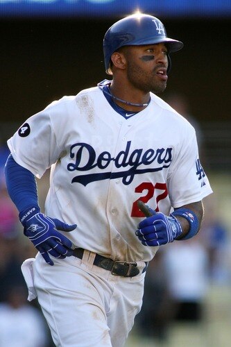 LOS ANGELES, CA - AUGUST 27:  Matt Kemp #27 of the Los Angeles Dodgers rounds the bases after hitting the game-winning solo home run against the Colorado Rockies in the bottom of the 11th inning at Dodger Stadium on August 27, 2011 in Los Angeles, California.  The Dodgers won 7-6.  <br /><br /><span class="help">(Photo by Jeff Golden/Getty Images)</span>