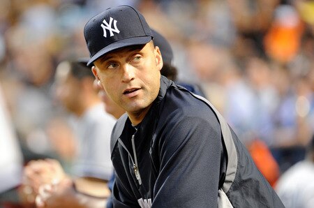 BALTIMORE, MD - AUGUST 29:  Derek Jeter #2 of the New York Yankees watches the game against the Baltimore Orioles at Oriole Park at Camden Yards on August 29, 2011 in Baltimore, Maryland.  <br /><br /><span class="help">(Photo by Greg Fiume/Getty Images)</span>