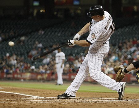 HOUSTON - AUGUST 31:  Brian Bogusevid #19 of the Houston Astros singles to left field in the second inning against the Pittsburgh Pirates at Minute Maid Park on August 31, 2011 in Houston, Texas.  <br /><br /><span class="help">(Photo by Bob Levey/Getty Images)</span>