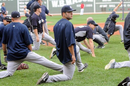 BOSTON, MA - SEPTEMBER 1:  Jesus Montero #63 of the New York Yankees warms up prior to their game against the Boston Red Sox at Fenway Park on September 1, 2011 in Boston, Massachusetts. <br /><br /><span class="help">(Photo by Darren McCollester/Getty Images)</span>