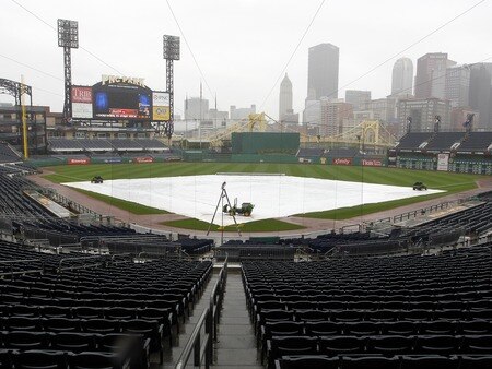 PITTSBURGH, PA - SEPTEMBER 05:  A general view of PNC Park as rain falls before the start of play between the Pittsburgh Pirates and the Houston Astros on September 5, 2011 at PNC Park in Pittsburgh, Pennsylvania.  <br /><br /><span class="help">(Photo by Justin K. Aller/Getty Images)</span>