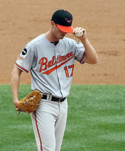NEW YORK, NY - SEPTEMBER 05:  Brian Matusz #17 of the Baltimore Orioles stands on the mound against the New York Yankees on September 5, 2011 at Yankee Stadium in the Bronx borough of New York City.  <br /><br /><span class="help">(Photo by Jim McIsaac/Getty Images)</span>