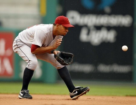 PITTSBURGH, PA - SEPTEMBER 05:  Angel Sanchez #36 of the Houston Astros fields a ground ball against the Pittsburgh Pirates during the game on September 5, 2011 at PNC Park in Pittsburgh, Pennsylvania.  <br /><br /><span class="help">(Photo by Justin K. Aller/Getty Images)</span>