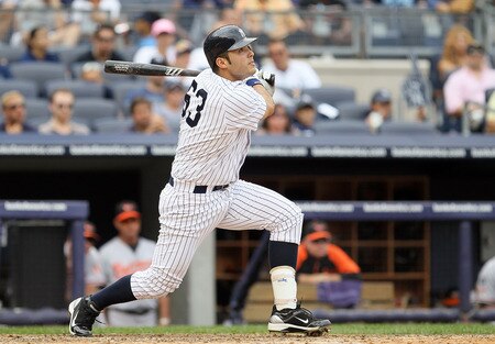 NEW YORK, NY - SEPTEMBER 05:  Jesus Montero #63 of the New York Yankees follows through on his seventh inning two run home run against the Baltimore Orioles on September 5, 2011 at Yankee Stadium in the Bronx borough of New York City. It was montero's second home run of the game. <br /><br /><span class="help">(Photo by Jim McIsaac/Getty Images)</span>