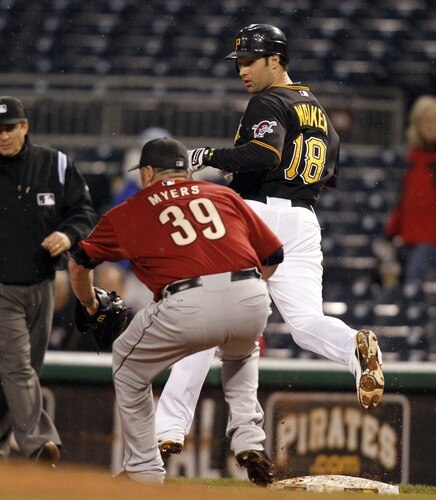 PITTSBURGH, PA - SEPTEMBER 06:  Neil Walker #18 of the Pittsburgh Pirates beats the ball to first against the Houston Astros during the game on September 6, 2011 at PNC Park in Pittsburgh, Pennsylvania.  <br /><br /><span class="help">(Photo by Justin K. Aller/Getty Images)</span>