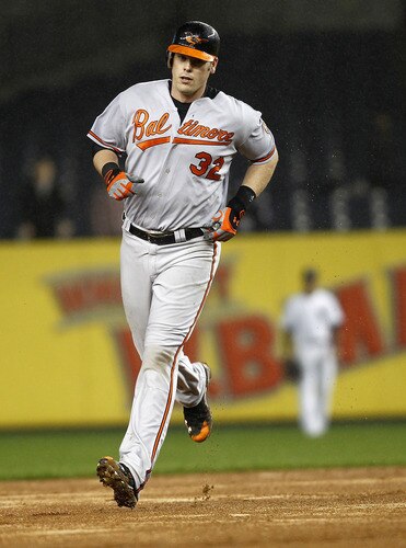 NEW YORK - SEPTEMBER 06:  Matt Wieters #32 of the Baltimore Orioles rounds the bases on his 2-run home run in a game against the Baltimore Orioles at Yankee Stadium on September 6, 2011 in the Bronx Borough of New York City.  <br /><br /><span class="help">(Photo by Jeff Zelevansky/Getty Images)</span>