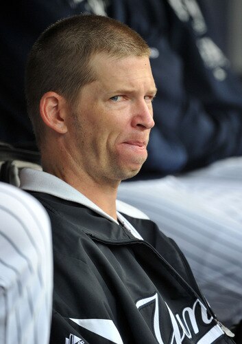 NEW YORK, NY - SEPTEMBER 07: A.J. Burnett #34 of the New York Yankees sits on the bench after being taken out of the game in the top of the seventh inning against the Baltimore Orioles and New York Yankees on September 7, 2011 at Yankee Stadium in the Bronx borough of New York City. <br /><br /><span class="help">(Photo by Christopher Pasatieri/Getty Images)</span>
