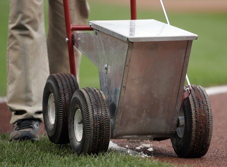 PITTSBURGH, PA - SEPTEMBER 07:  A detailed view of the PNC Park grounds crew chalking the field before the start of play between the Pittsburgh Pirates and the Houston Astros on September 7, 2011 at PNC Park in Pittsburgh, Pennsylvania.  <br /><br /><span class="help">(Photo by Justin K. Aller/Getty Images)</span>