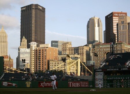 PITTSBURGH, PA - SEPTEMBER 07:  A general view of the City of Pittsburgh from inside PNC Park during the game between the Pittsburgh Pirates and the Houston Astros on September 7, 2011 at PNC Park in Pittsburgh, Pennsylvania.  <br /><br /><span class="help">(Photo by Justin K. Aller/Getty Images)</span>