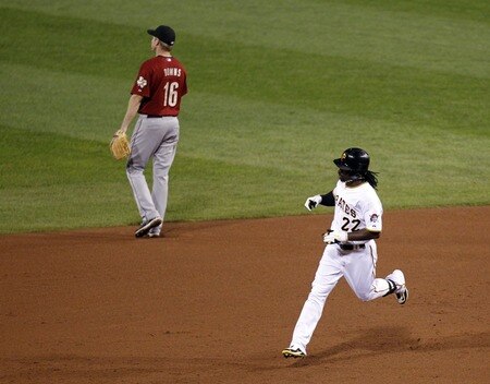 PITTSBURGH, PA - SEPTEMBER 07:  Andrew McCutchen #22 of the Pittsburgh Pirates rounds second after hitting a three-run home run in the fifth inning to tie the game at four against the Houston Astros during the game on September 7, 2011 at PNC Park in Pittsburgh, Pennsylvania.  <br /><br /><span class="help">(Photo by Justin K. Aller/Getty Images)</span>